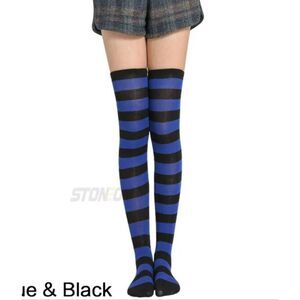 NWOT Black & Blue Tall Striped Socks